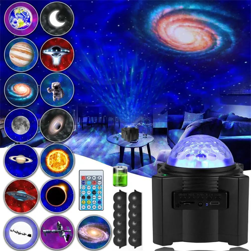 Led Starry Sky Projector Lamp 7 Light Control Modes 10 Brightness Level Bluetooth-compatible Night Light
